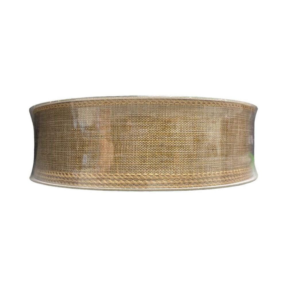 Member's Mark Wired Edge Premium Holiday Ribbon, 1.5" Wide x 50 Yards - Tan